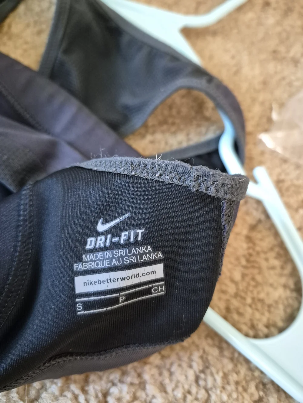 Nike Black Racerback Sports Bra Black Logo Size Small